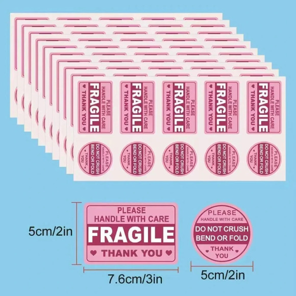 100pcs/Pack Please Handle With Care & Fragile Items Shipping Stickers - Picture 1 of 6